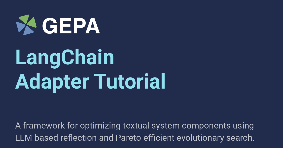 LangChain Adapter Tutorial - GEPA