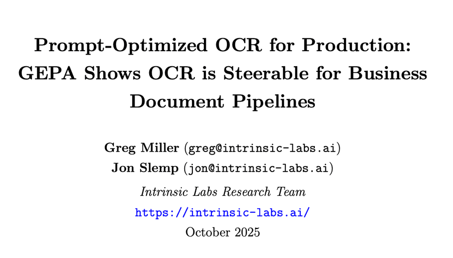 OCR Intrinsic Labs